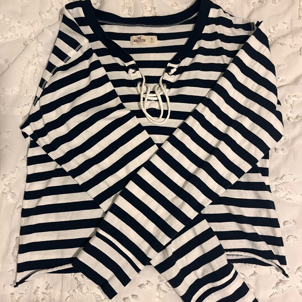 Blue and white beachy long sleeve